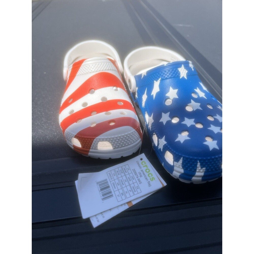 Crocs Classic American Flag Clog Men's Size 6 / Women’s 8 New Independence Day
